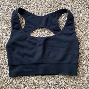 NVGTN black open back sport bra